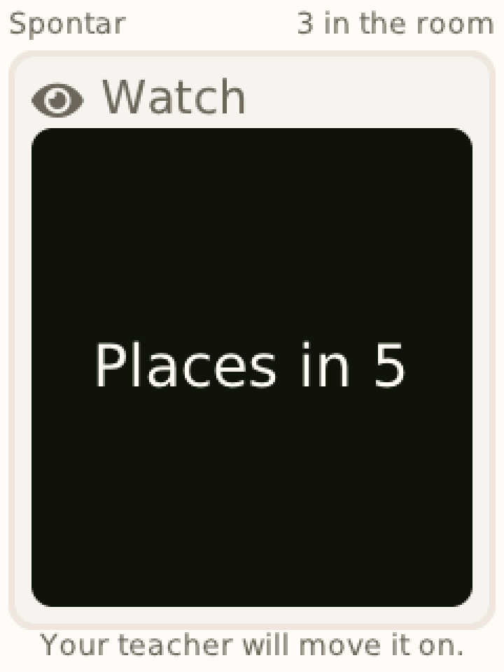 A card on Watch reading: Places in 5.